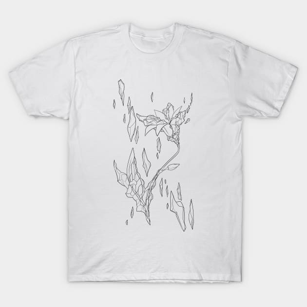 crystalized flower white line T-Shirt by TheSamDS